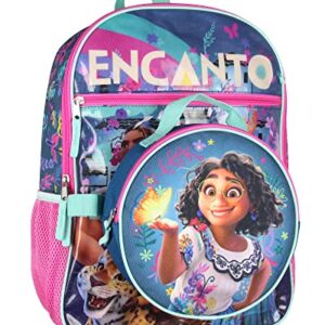 Bioworld Disney Encanto 5 Pc Backpack Set Lunch Box Pencil Case Keychain and Carabiner