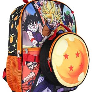 Bioworld Dragon Ball Z Backpack Lunch Box Drawstring Bag Keychain Pencil Case 5 Pc Set