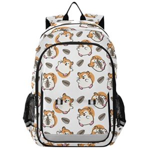 glaphy cute hamster pattern backpack lightweight laptop backpack school bag student travel daypack with reflective stripes
