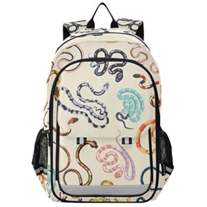 glaphy colorful snakes backpack lightweight laptop backpack school bag student travel daypack with reflective stripes