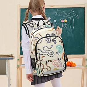 Glaphy Colorful Snakes Backpack Lightweight Laptop Backpack School Bag Student Travel Daypack with Reflective Stripes