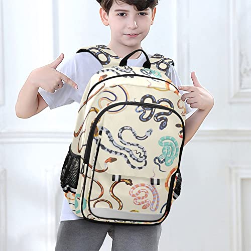 Glaphy Colorful Snakes Backpack Lightweight Laptop Backpack School Bag Student Travel Daypack with Reflective Stripes