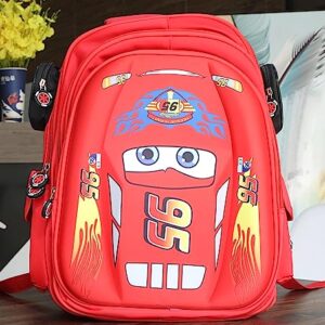 Minghai Kids Truck Car Backpack Waterproof Cartoon Comic Kindergarten Children Preprimary School Boys Backpack (red)