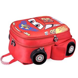 Minghai Kids Truck Car Backpack Waterproof Cartoon Comic Kindergarten Children Preprimary School Boys Backpack (red)