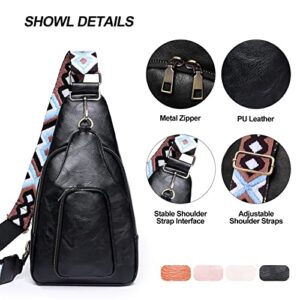 YZFSM Sling Bag For Women Small Crossbody Sling Backpack Leather Sling Bag Multipurpose Chest Bag For Shopping Travel (Black Leopard)