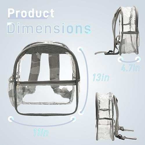 Sonuimy Clear Small Backpack - Stadium Approved Transparent Heavy Duty transparent Bag for Bookbag for Airports Concerts Stadium-Black