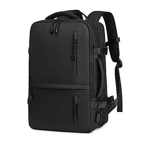 LEI JARVIS Expandable 40l Oversized Travel Backpack With Usb Charging Port Carry-On Backpack Flight Approved 17 Inch Waterproof Laptop Hiking Backpack Casual Business Weekend Overnight Tote Bag