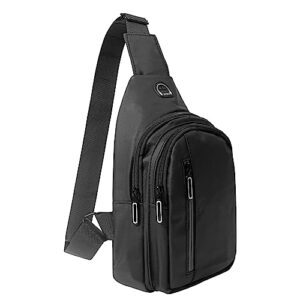 zooron sling bags for men women crossbody sling backpack chest bags travel hiking daypack (1 pack black)