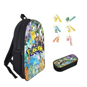 henapeym fashion kids backpack set casual school backpack with pencil case, anime cute bookbag for students boys girls