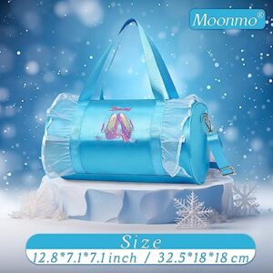 Moonmo Cute Ballet Dance Bag GirlsTutu Dress Dance Bag, Girls Lightweight Dreamy Blue Bag Ballerina Duffle Bag (Blue shoes)