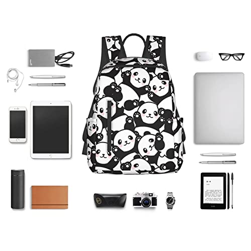 JUMP BLUE Cute Panda Fashion Mini Backpack for Women Lightweight Durable Travel Hiking Daypack Business Computer Purse Work Bag with Multiple Pockets Fits 13 Inch Laptop