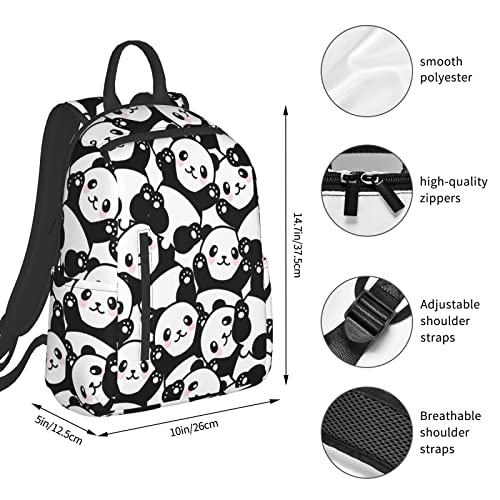 JUMP BLUE Cute Panda Fashion Mini Backpack for Women Lightweight Durable Travel Hiking Daypack Business Computer Purse Work Bag with Multiple Pockets Fits 13 Inch Laptop