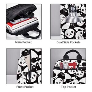 JUMP BLUE Cute Panda Fashion Mini Backpack for Women Lightweight Durable Travel Hiking Daypack Business Computer Purse Work Bag with Multiple Pockets Fits 13 Inch Laptop