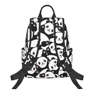 JUMP BLUE Cute Panda Fashion Mini Backpack for Women Lightweight Durable Travel Hiking Daypack Business Computer Purse Work Bag with Multiple Pockets Fits 13 Inch Laptop