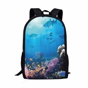 modysero ocean animal girls backpack large capacity lightweight durable casual 17 inch kids backpack with two side mesh pocket adjustable strap breathable travel school backpack for teens