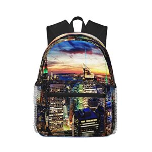 limhibu travel backpack for boys girls kids, new york city skyline urban 835 backpacks children school bag bookbag daypack for men women