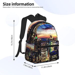 Limhibu Travel Backpack for Boys Girls Kids, New York City Skyline Urban 835 Backpacks Children School Bag Bookbag Daypack for Men Women