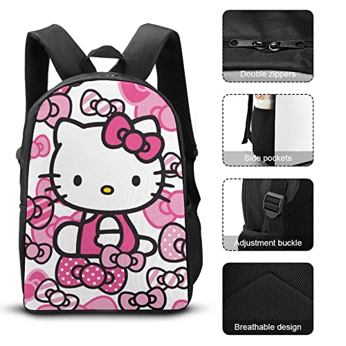 Dhucqze 3Pcs Lightweight Backpack Set Fashion Laptop Backpack Insulated Lunch Box Pencil Case Travel Shoulder Bag Daypack