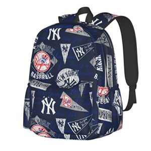 annod industries new york yankees baseball backpack, lightweight casual school backpacks bags for men women book travel hiking camping work, 16.9 inch