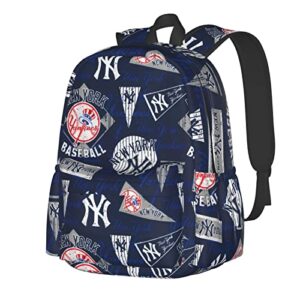 Annod Industries New York Yankees Baseball Backpack, Lightweight Casual School Backpacks Bags for Men Women Book Travel Hiking Camping Work, 16.9 Inch