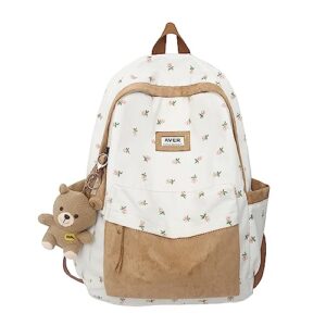 gliglittr kawaii backpack for women lightweight travel casual backpack cute shoulder bag lady college aesthetic backpack(khaki,one size)