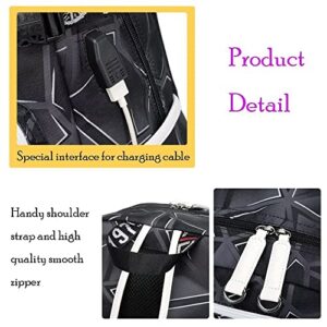 ELFJE Basketball Player J-ordan Individualized Laser Mechanical Style Laptop Multifunction Backpack Travel Daypack Fans Bag