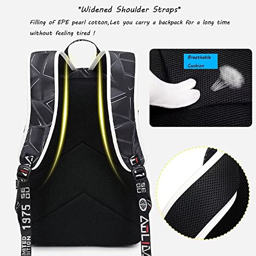 ELFJE Basketball Player J-ordan Individualized Laser Mechanical Style Laptop Multifunction Backpack Travel Daypack Fans Bag