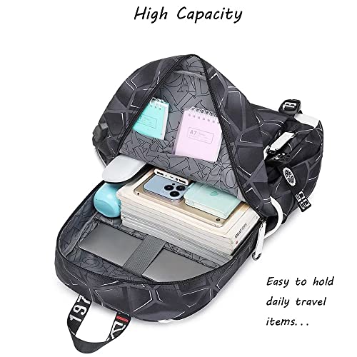 ELFJE Basketball Player J-ordan Individualized Laser Mechanical Style Laptop Multifunction Backpack Travel Daypack Fans Bag