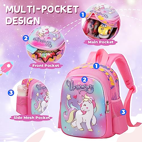 PIG PIG GIRL Toddler Backpack for Girls Boys Cute Kids Backpack for Preschool Children,Unicorn