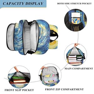 ALAZA Starry Night Sky Van Gogh Laptop Backpack Purse for Women Men Travel Bag Casual Daypack with Compartment & Multiple Pockets