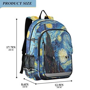 ALAZA Starry Night Sky Van Gogh Laptop Backpack Purse for Women Men Travel Bag Casual Daypack with Compartment & Multiple Pockets