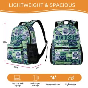 Lacrosse Backpack for Boys Girls, Elementary Middle High School Bookbags for Teen Kids, Travel Laptop Backpack for College Students Women Men Durable Lightweight School Bags, 17 Inch Large Back Packs