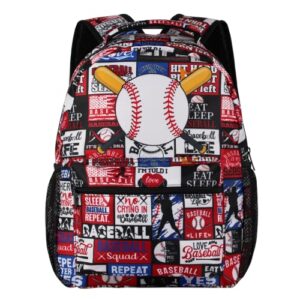 baseball backpack for boys, elementary middle high school bookbags for teen kids, travel laptop backpack for college students women men durable lightweight school bags, 17 inch large back packs