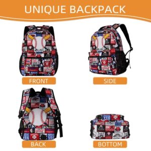 Baseball Backpack for Boys, Elementary Middle High School Bookbags for Teen Kids, Travel Laptop Backpack for College Students Women Men Durable Lightweight School Bags, 17 Inch Large Back Packs