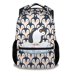 coopasia cute penguin backpack, 16 inch animal theme bookbag with adjustable straps, durable, lightweight, large capacity