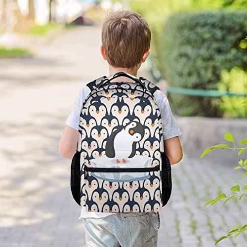 COOPASIA Cute Penguin Backpack, 16 Inch Animal Theme Bookbag with Adjustable Straps, Durable, Lightweight, Large Capacity