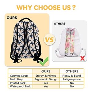 COOPASIA Cute Penguin Backpack, 16 Inch Animal Theme Bookbag with Adjustable Straps, Durable, Lightweight, Large Capacity