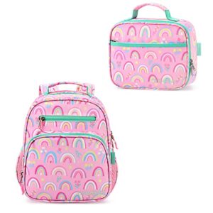 mibasies back to school set, toddler backpack, lunch box preschool kindergarten for girls