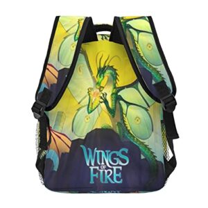 DUAHUAZAI Kid's Backpack Wings Dragons Fire School Backpack For Teens Girls Women Laptop Daypack Sturdy Waterproof Book Bags