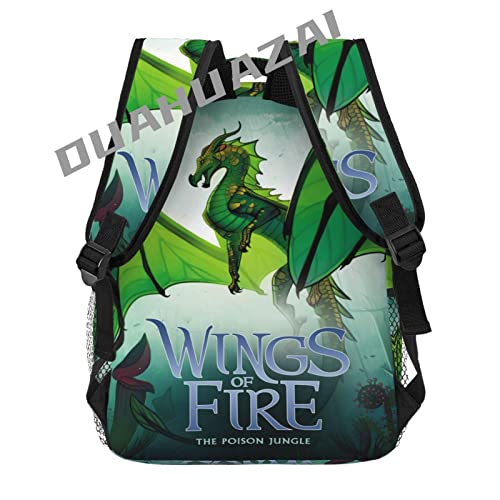 DUAHUAZAI Kid's Backpack Wings Dragon Fire School Bag For Girls Men Laptop Daypack Hiking Lightweight Book Bags