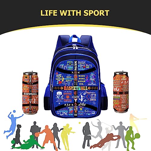 JDEIFKF Basketball Backpack Laptop Backpack For Men Women, Basketball Backpacks Shoulder Bag For Travel Hiking Camping Daypack