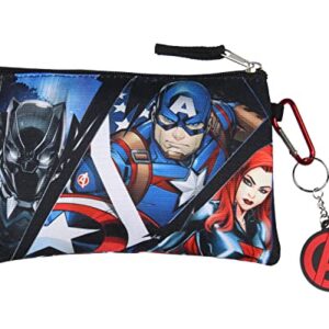 Marvel Avengers 5 Pc Kids Backpack Set Lunch Box Key Chain Pencil Case Carabiner For Travel School