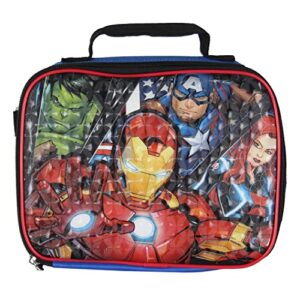 Marvel Avengers 5 Pc Kids Backpack Set Lunch Box Key Chain Pencil Case Carabiner For Travel School