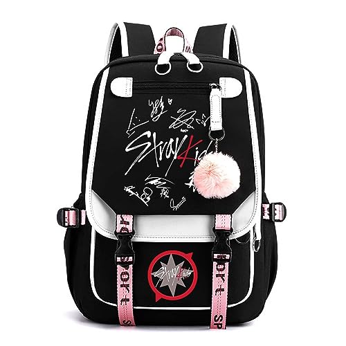 KYZXE USB Backpack Casual Daypack Lightweight Cartoon Bookbag 18.5 in Large Laptop Bag College Bag for Travel Concert Gifts-4