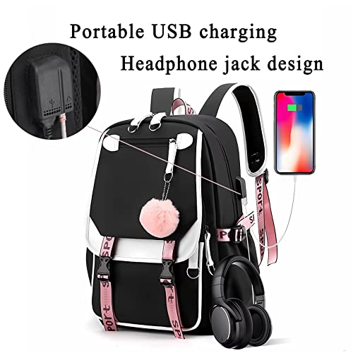 KYZXE USB Backpack Casual Daypack Lightweight Cartoon Bookbag 18.5 in Large Laptop Bag College Bag for Travel Concert Gifts-4