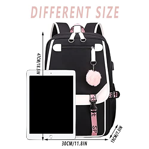 KYZXE USB Backpack Casual Daypack Lightweight Cartoon Bookbag 18.5 in Large Laptop Bag College Bag for Travel Concert Gifts-4