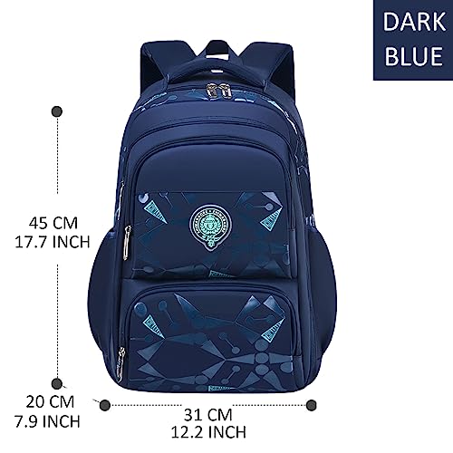 HANXIUCAO Backpacks for Boys Refrigerator Door School Backpack Large Capacity Primary School Boys 8-12 (Dark Blue)