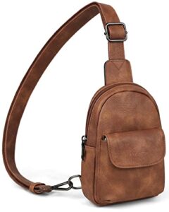 masintor small sling bag for women fashion fanny pack crossbody bags for women sling backpack for travel mocha brown