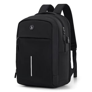 oiwas travel laptop backpack, lightweight business work backpack for men 15.6inch carry on backpack with usb port, 32.8l large airline approved laptop daypack (black)