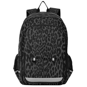 zoeo teen girls backpack dark gray leopard cheetah print large college student laptop bag purse women for travel high school